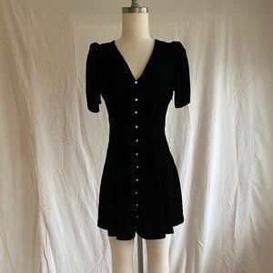 Zara black velvet short sleeve dress